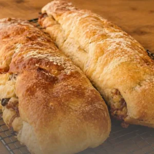 Ciabatta Cebolla caramelizada y aceitunas